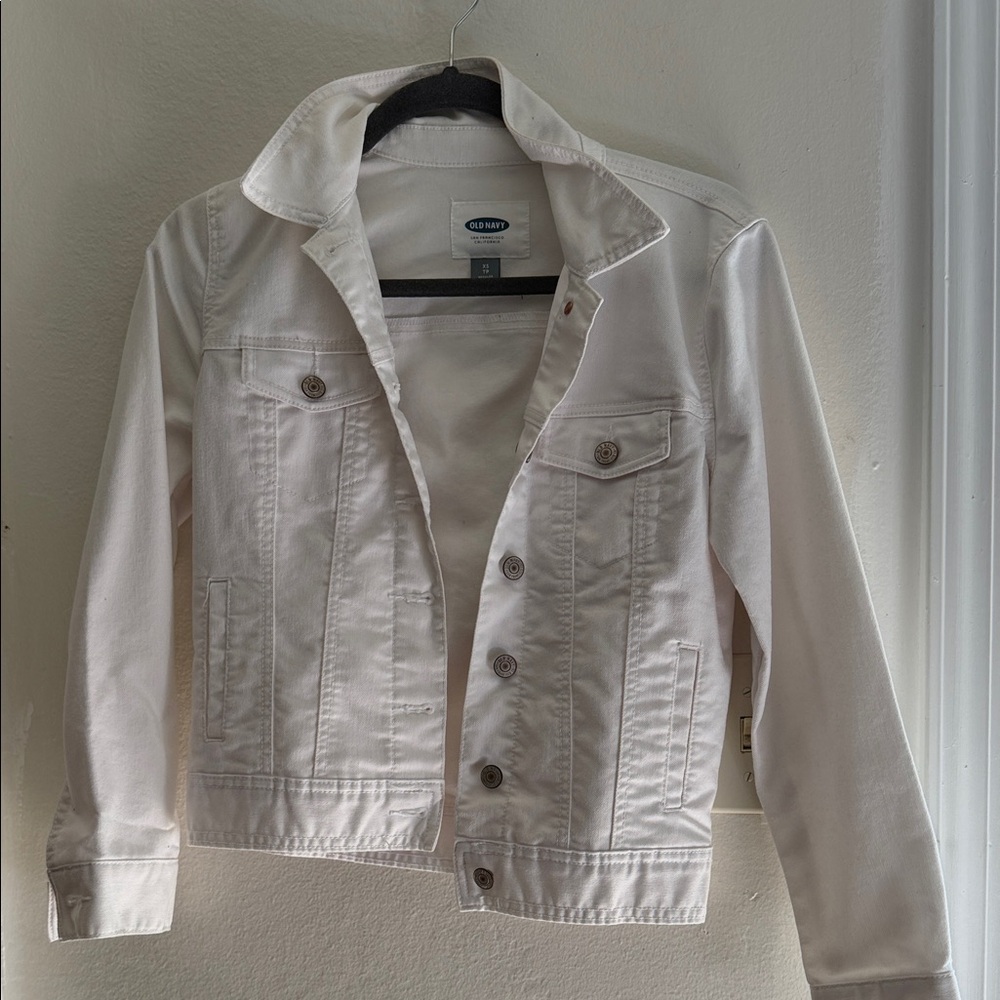 Old Navy White Denim Jacket - Classic Button-Front